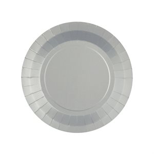 Petite assiette ronde Argent 17.5 cm Sachet de 10 pièces