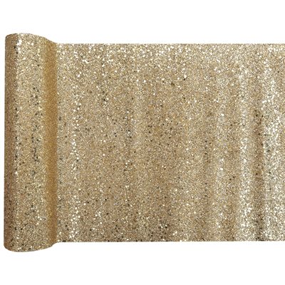 Chemin de table paillettes Or 28 cm Rouleau de 3 mètres Chemin de table paillettes Or 28 cm Rouleau de 3 mètres