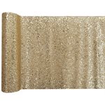 Chemin de table paillettes Or 28 cm Rouleau de 3 mètres