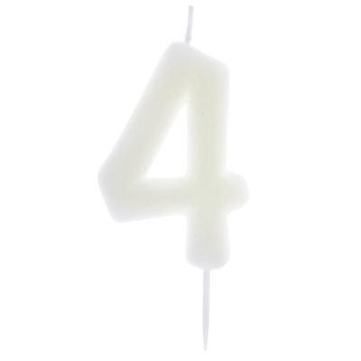 Bougie chiffre phosphorescente N°4 4 x 9 cm La pièce Bougie chiffre phosphorescente N°4 4 x 9 cm La pièce