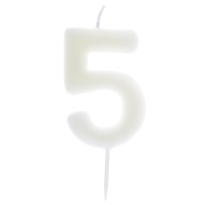 Bougie chiffre phosphorescente N°5 4 x 9 cm La pièce Bougie chiffre phosphorescente N°5 4 x 9 cm La pièce