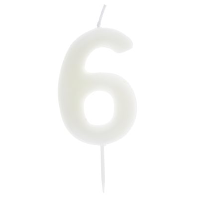 Bougie chiffre phosphorescente N°6 4 x 9 cm La pièce Bougie chiffre phosphorescente N°6 4 x 9 cm La pièce