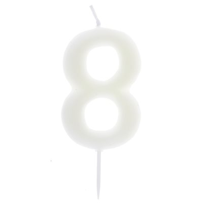 Bougie chiffre phosphorescente N°8 4 x 9 cm La pièce Bougie chiffre phosphorescente N°8 4 x 9 cm La pièce