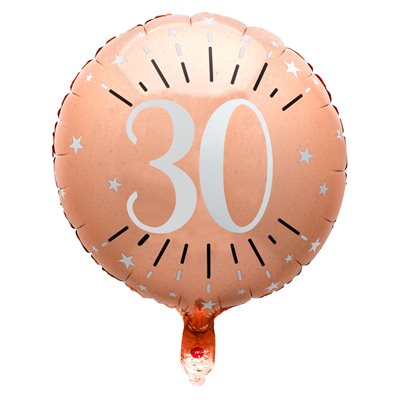 Ballon Alu Âge étincelant rose gold 30 ans Ø 45 cm Sachet d' Ballon Alu Âge étincelant rose gold 30 ans Ø 45 cm Sachet d'