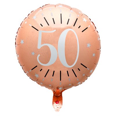 Ballon Alu Âge étincelant rose gold 50 ans Ø 45 cm Sachet d' Ballon Alu Âge étincelant rose gold 50 ans Ø 45 cm Sachet d'