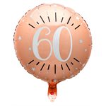Ballon Alu Âge étincelant rose gold 60 ans Ø 45 cm Sachet d' Ballon Alu Âge étincelant rose gold 60 ans Ø 45 cm Sachet d'