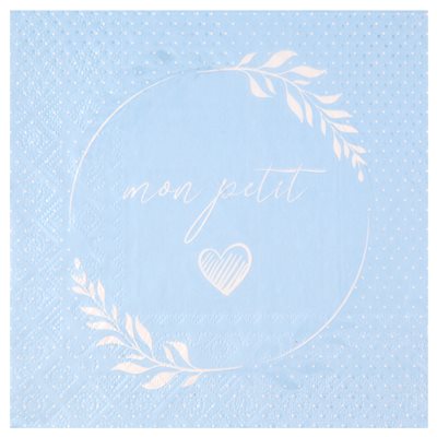Serviette Baptême nacré Ciel 16.5 x 16.5 cm Sachet de 20 piè Serviette Baptême nacré Ciel 16.5 x 16.5 cm Sachet de 20 piè