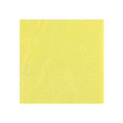 Serviette cocktail Jaune 21 x 20 cm Sachet de 25 pièces Serviette cocktail Jaune 21 x 20 cm Sachet de 25 pièces