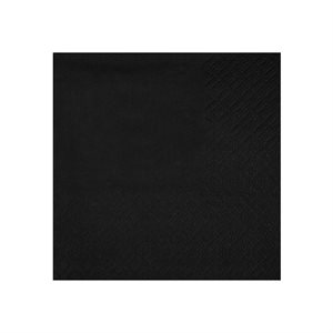 Serviette cocktail Crystal Noir Sachet de 25 pièces 21 x 20