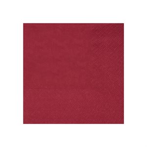 Serviette cocktail Bordeaux 21 x 20 cm Sachet de 25 pièces