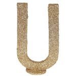 Lettre pailletée or U 6.5 x 10 cm Boîte d'1 pièce