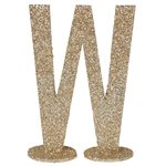 Lettre pailletée or W 6.5 x 10 cm Boîte d'1 pièce