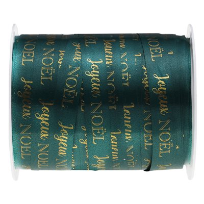 Bolduc Joyeux Noël Or 10 mm Bobine de 25 mètres Bolduc Joyeux Noël Or 10 mm Bobine de 25 mètres