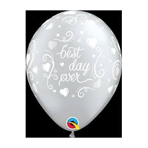 B.11'' BEST DAY EVER ARGENT COEURS BLANC A / A