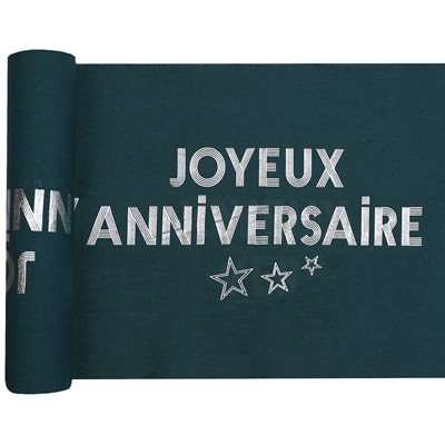 Chemin de table Star d'un jour Bleu canard Rouleau de 3 mètr Chemin de table Star d'un jour Bleu canard Rouleau de 3 mètr