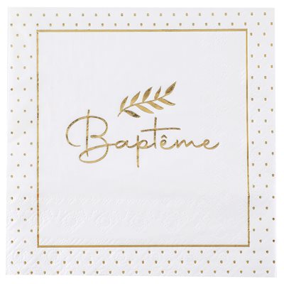 Serviette Baptême Multicolore 33 x 33 cm Sachet de 20 pièces Serviette Baptême Multicolore 33 x 33 cm Sachet de 20 pièces