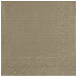Serviette Crystal Taupe Sachet de 25 pièces 33 x 33 cm