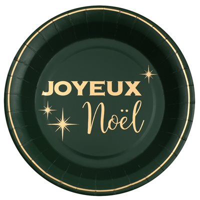 Assiette Noël Chic Vert Ø 22.5 cm Sachet de 10 pièces Assiette Noël Chic Vert Ø 22.5 cm Sachet de 10 pièces