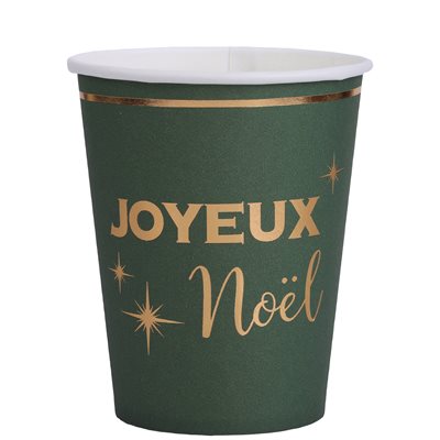 Gobelet Noël chic Vert Ø 7.8 x 9.7 cm / 27cl Sachet de 10 pi Gobelet Noël chic Vert Ø 7.8 x 9.7 cm / 27cl Sachet de 10 pi