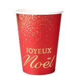 Gobelet Joyeux Noël Scintillant Rouge Ø 7.8 x 9.7 cm  /  27cl