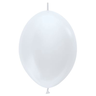 "06"" Satin White Link-O-Loons (50pcs)"