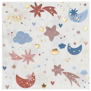 Serviette Mon bonheur Multicolore 33 x 33 cm Sachet de 20 pi