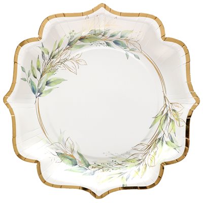 Assiette feuillage Vert 21 x 21 cm Sachet de 10 pièces Assiette feuillage Vert 21 x 21 cm Sachet de 10 pièces