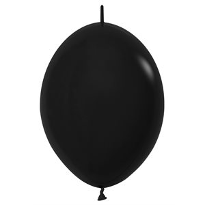 "12"" Fashion Black Link-O-Loons (25pcs)"