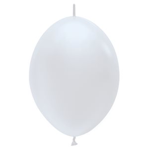 "12"" Satin White Link-O-Loons (25pcs)"