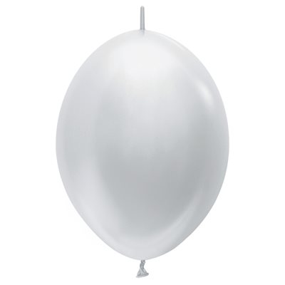 Link-O-Loons Argent satiné de 12'' (25 pièces) Link-O-Loons Argent satiné de 12'' (25 pièces)