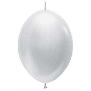 "12"" Satin Silver Link-O-Loons (25pcs)"