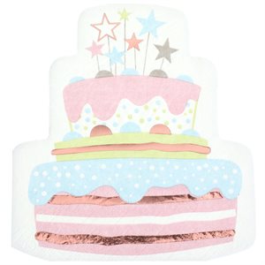 Serviette Gâteau Multicolore Sachet de 10 pièces 30 x 33 cm