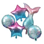 Kit ballons Sirène Irisé Pochette de 7 pièces ø 45 cm ballon