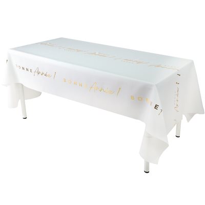 Nappe Bonne Année Blanc 1.42 x 2.56 cm La pièce Nappe Bonne Année Blanc 1.42 x 2.56 cm La pièce