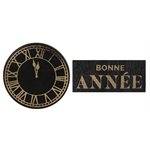 Déco à parsemer Bonne Année golden Noir Ø 5 cm & 2.5 x 5.5 c