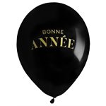 Ballon Bonne Année golden Noir Ø 30 cm Pochette de 6 pièces