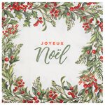 Serviette Houx Multicolore 33 x 33 cm Sachet de 20 pièces