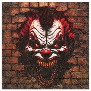 Serviette Clown tueur Multicolore 33 x 33 cm Sachet de 20 pi