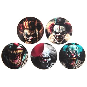 Déco à parsemer Clown tueur Multicolore Ø 5 cm Sachet de 10