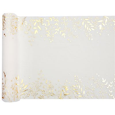 Chemin de table Feuilles d'hiver Ivoire 27 cm Rouleau de 2.5 Chemin de table Feuilles d'hiver Ivoire 27 cm Rouleau de 2.5