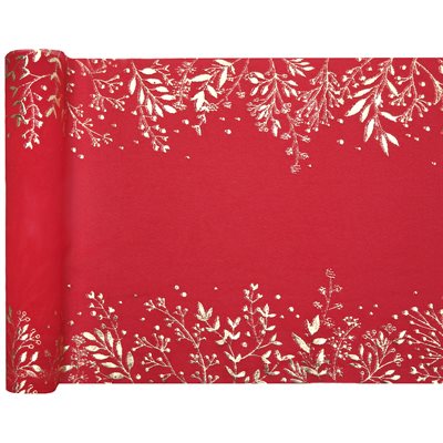 Chemin de table Feuilles d'hiver Rouge 27 cm Rouleau de 2.5 Chemin de table Feuilles d'hiver Rouge 27 cm Rouleau de 2.5
