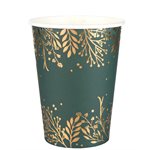 Gobelet Feuilles d'hiver Vert Ø 7.8 x 9.7 cm  /  27cl Sachet d