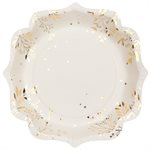 Assiette Feuilles d'hiver Ivoire 21 x 21 cm Sachet de 10 piè