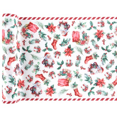 Chemin de table Père Noël Multicolore 28 cm Rouleau de 2.5 m Chemin de table Père Noël Multicolore 28 cm Rouleau de 2.5 m