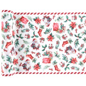 Chemin de table Père Noël Multicolore 28 cm Rouleau de 2.5 m