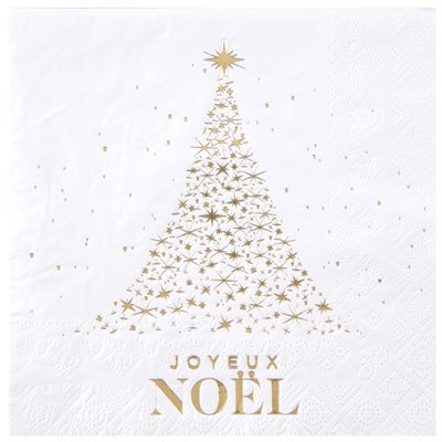 Serviette Noël Scintillant Blanc 33 x 33 cm Sachet de 10 piè Serviette Noël Scintillant Blanc 33 x 33 cm Sachet de 10 piè