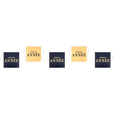 Banderole Bonne Année pailletté Marine 15 x 15 cm / 300 cm P Banderole Bonne Année pailletté Marine 15 x 15 cm / 300 cm P