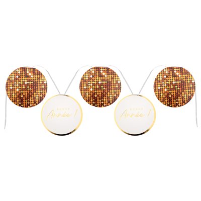 Banderole Bonne Année Disco Blanc Ø 15 cm / 300 cm Pochette Banderole Bonne Année Disco Blanc Ø 15 cm / 300 cm Pochette