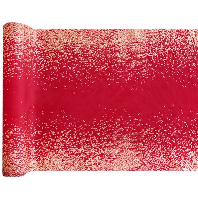 Chemin de table Noël Confettis Rouge 28 cm Rouleau de 2.5 mè Chemin de table Noël Confettis Rouge 28 cm Rouleau de 2.5 mè