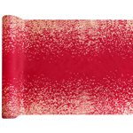 Chemin de table Noël Confettis Rouge 28 cm Rouleau de 2.5 mè